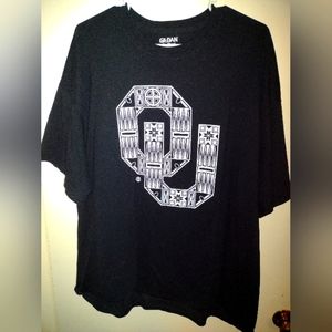 Oklahoma Sooners OU 2X Native Print Logo Tee Short Sleeve Black